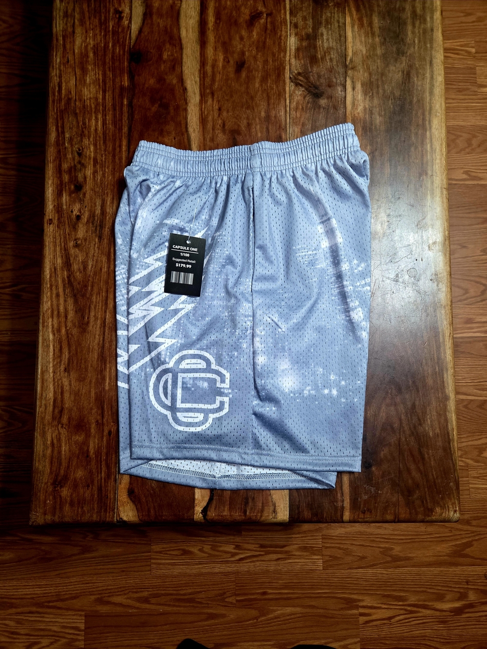 Corrupted Creative Men's Light Blue Athletic Mesh Shorts - Picture 6 of 8